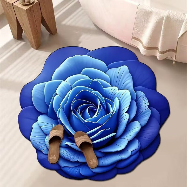 Stunning 3D Floral Pattern Floor Mat – Non-Slip &amp; Quick-Drying