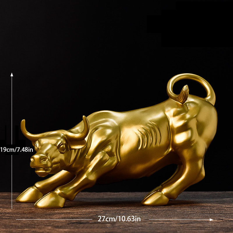 "Soaring Bull" Faux-Bronze Decorative Sculpture