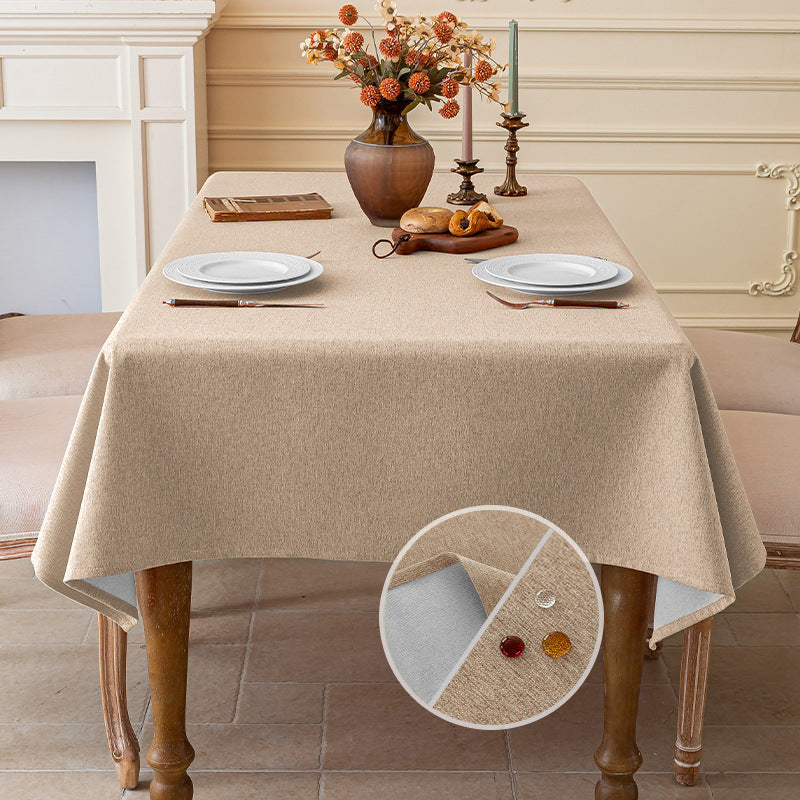 Triple-Protection Solid-Color Cotton-Linen Tablecloth