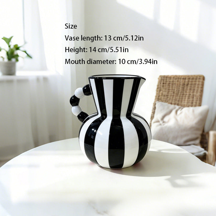 New Nordic-style retro striped ceramic vase