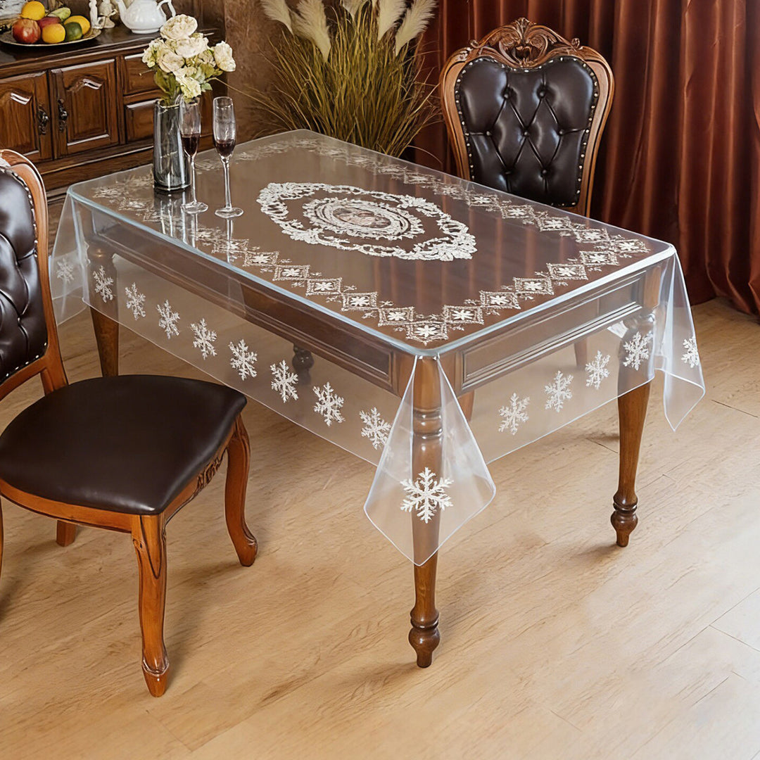 Luxury Transparent Floral Table Protector