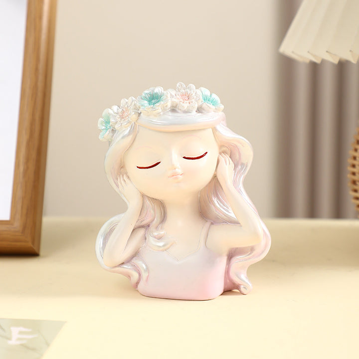 Girl-Themed Faux Potted Plant Decor