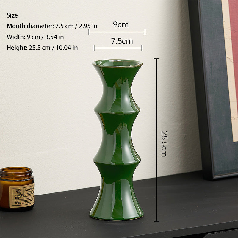 Stylish Bamboo-Style Ceramic Vase