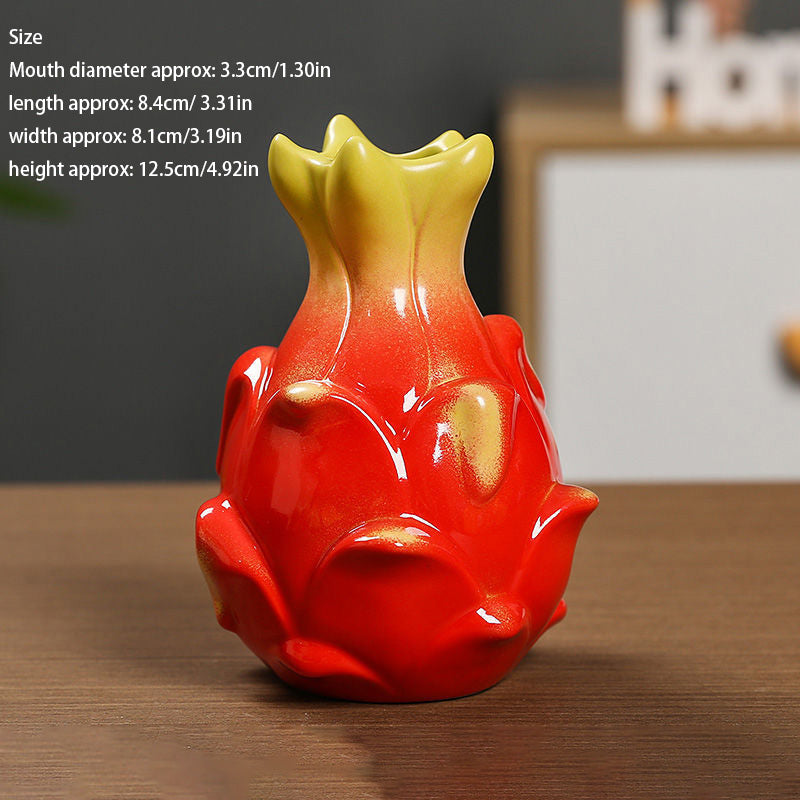 Fruit-shaped ceramic hydroponic planter