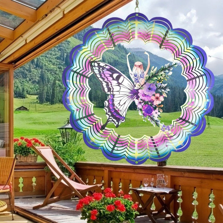 Stainless Steel 3D Visual Mandala Wind Spinner Hanging Ornament