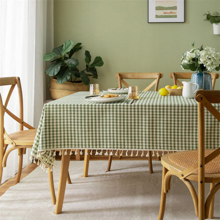 Waterproof and oil-resistant cotton-linen fabric with tassel details