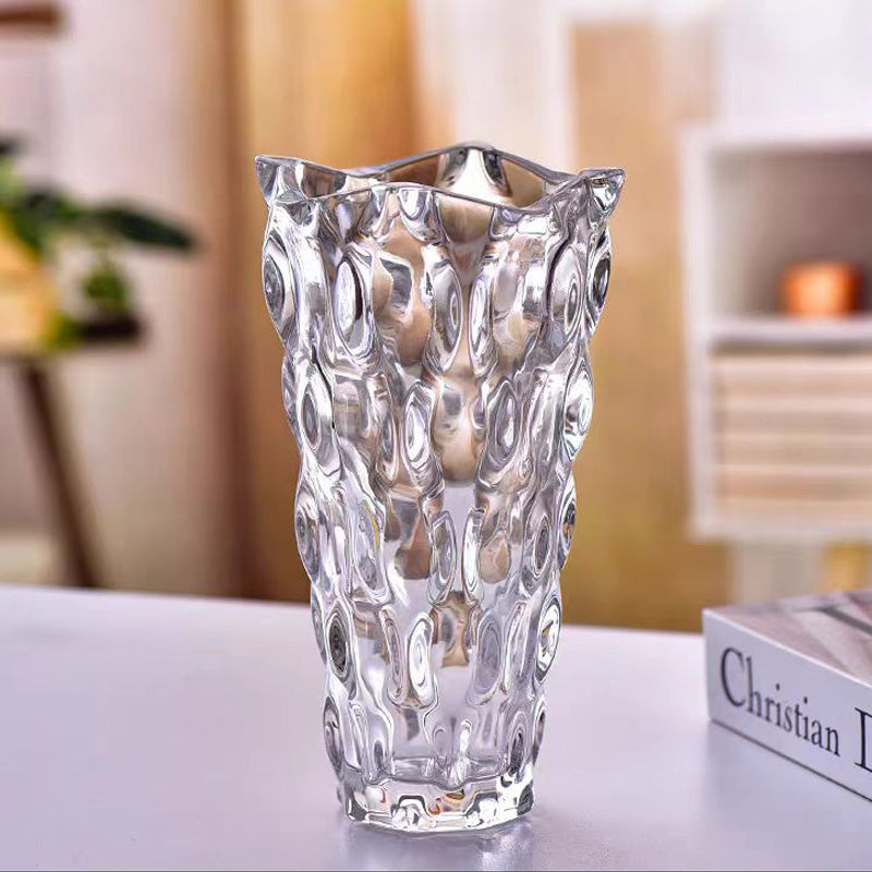 Creative wavy-pattern crystal vase