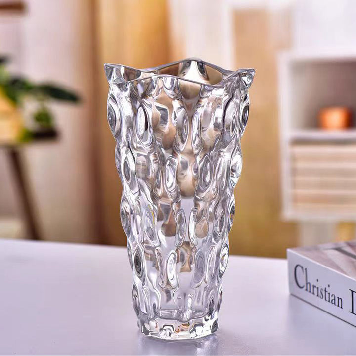 Creative wavy-pattern crystal vase