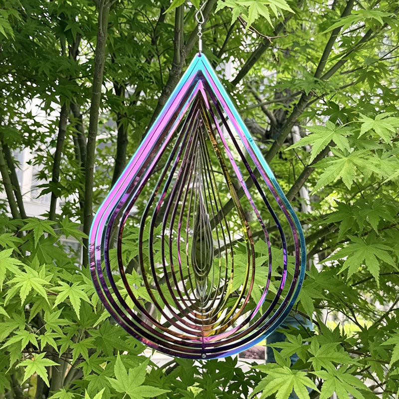 Stackable, rotatable teardrop-shaped wind chime ornament
