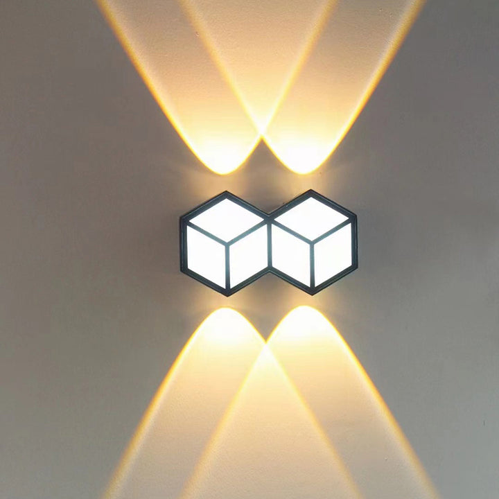 Waterproof aluminum cube LED wall light