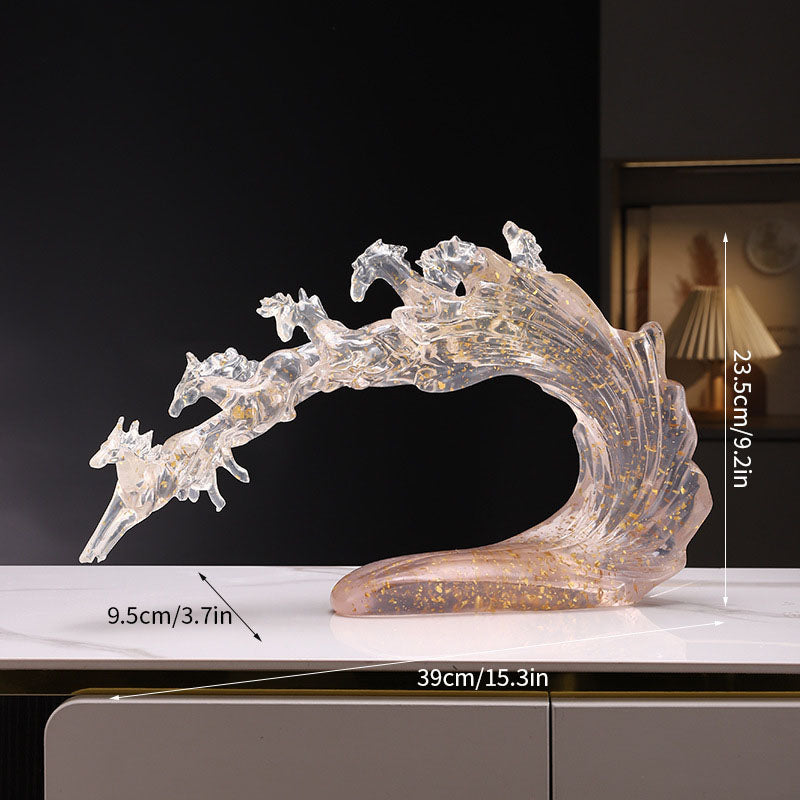 Exquisite Semi-Transparent Gold Leaf Home Decor Ornament