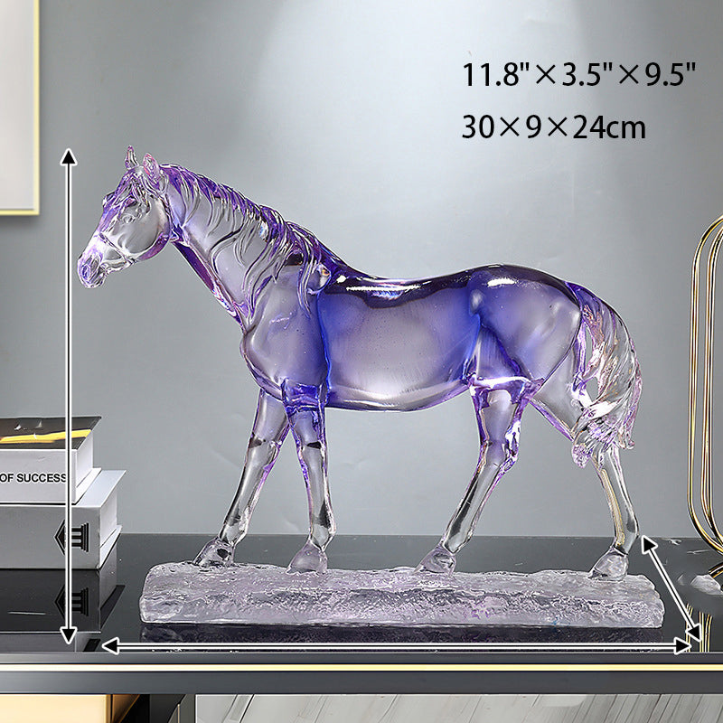 High-end transparent resin horse figurine