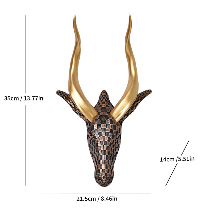 High-end resin mosaic antelope head wall decoration