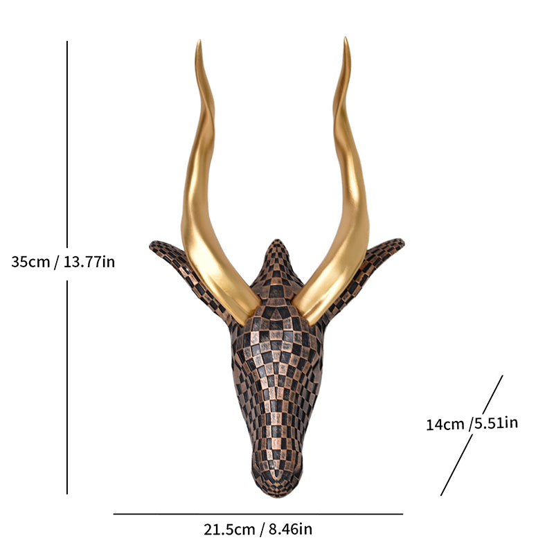 High-end resin mosaic antelope head wall decoration