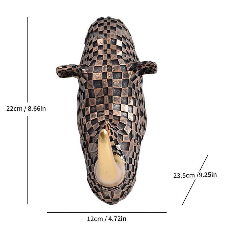 High-end resin mosaic rhino head wall mount