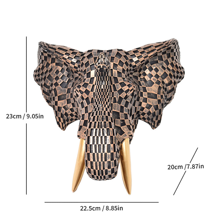 High-end resin mosaic elephant head wall mount