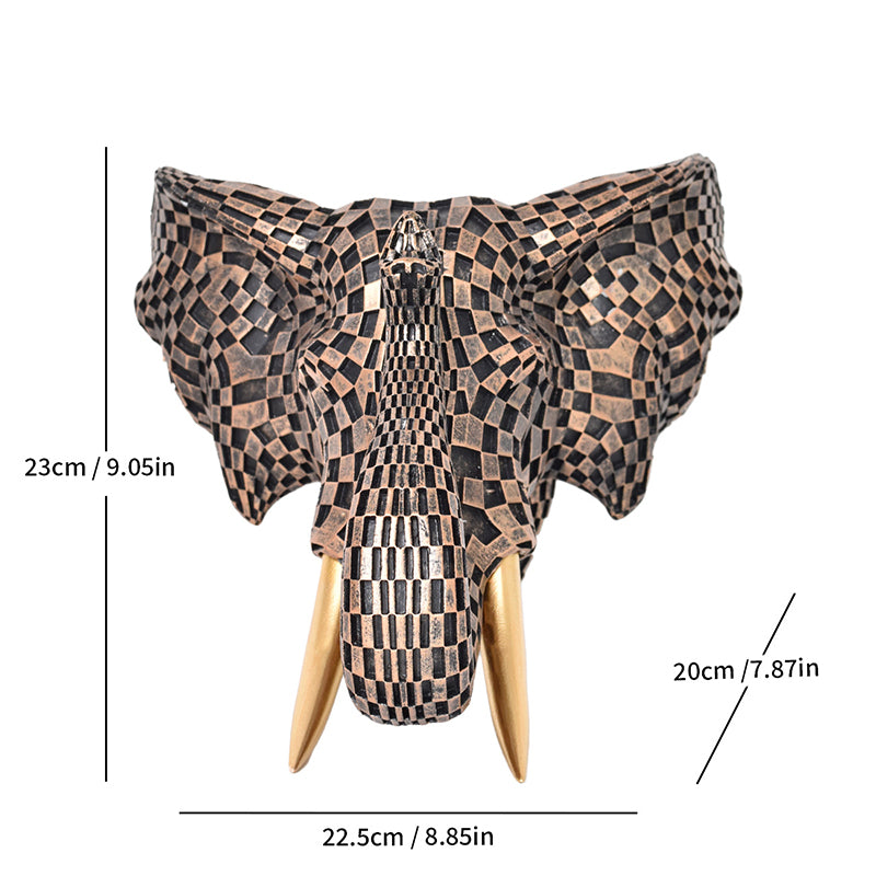High-end resin mosaic elephant head wall mount