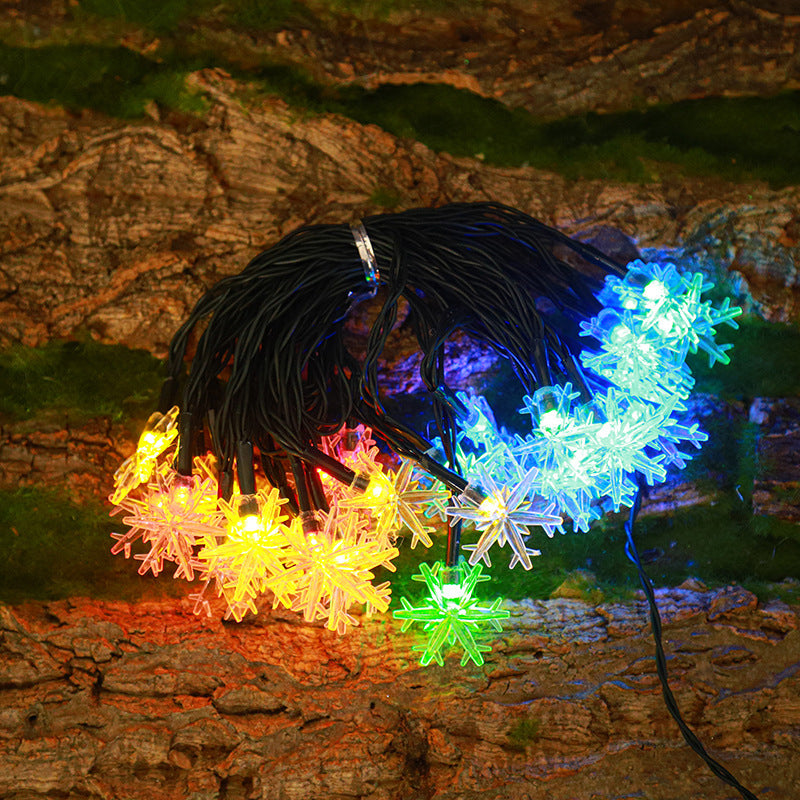 New Waterproof LED Solar Snowflake-Shaped String Lights