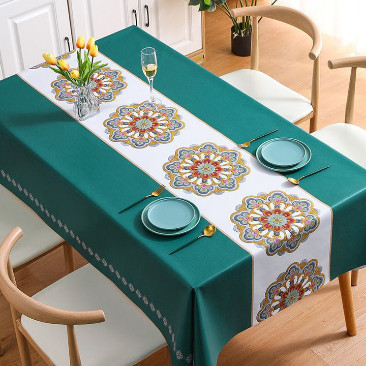 Premium-feel tablecloth: waterproof, oil-resistant, and heat-resistant.