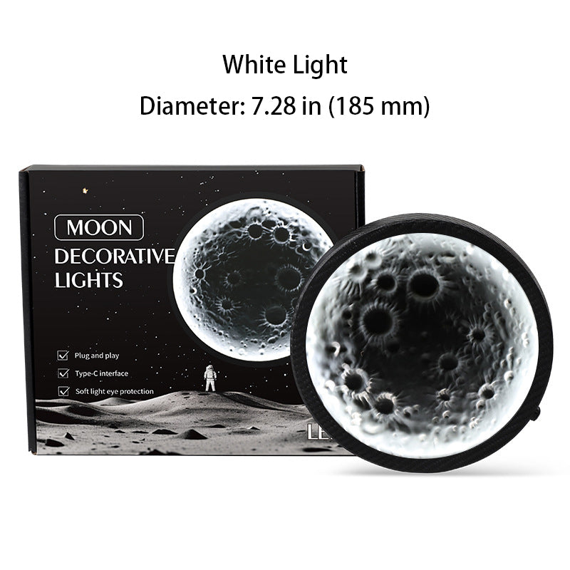 3D Relief Moon-Themed Car Window Decorative Light