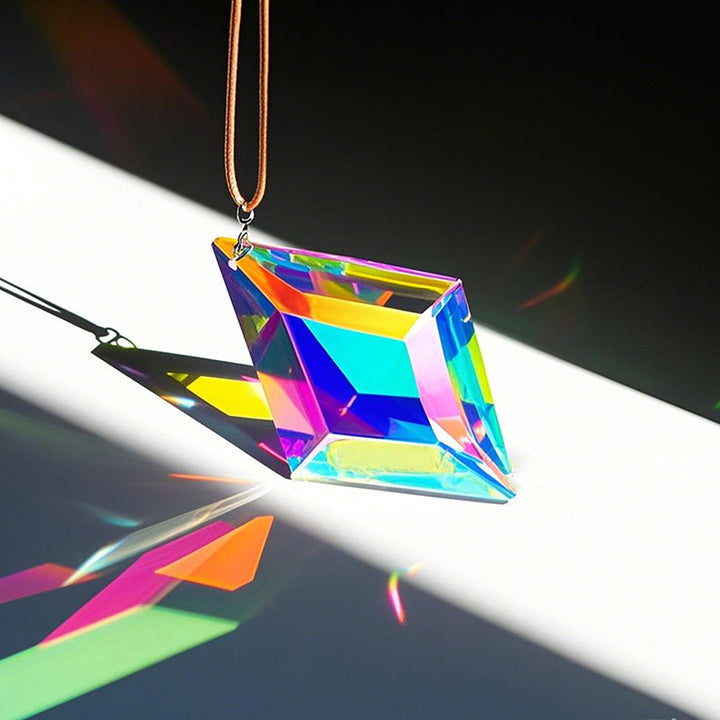 Colored crystal glass necklace