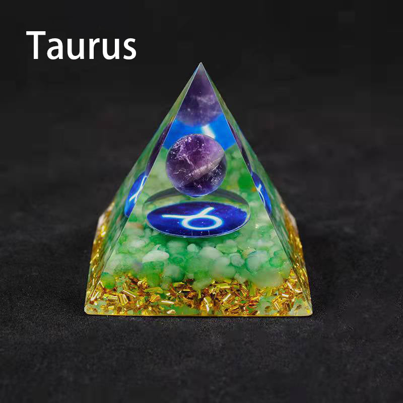 12 Zodiac Sign Resin Crystal Pyramid – Gift for Kids