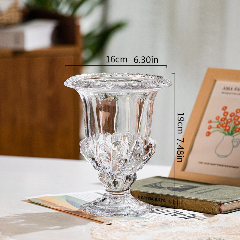 Roman-style pedestal vase for flower arranging