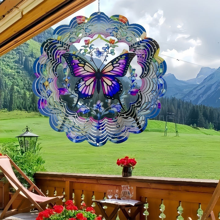 Stainless Steel 3D Visual Mandala Wind Spinner Hanging Ornament