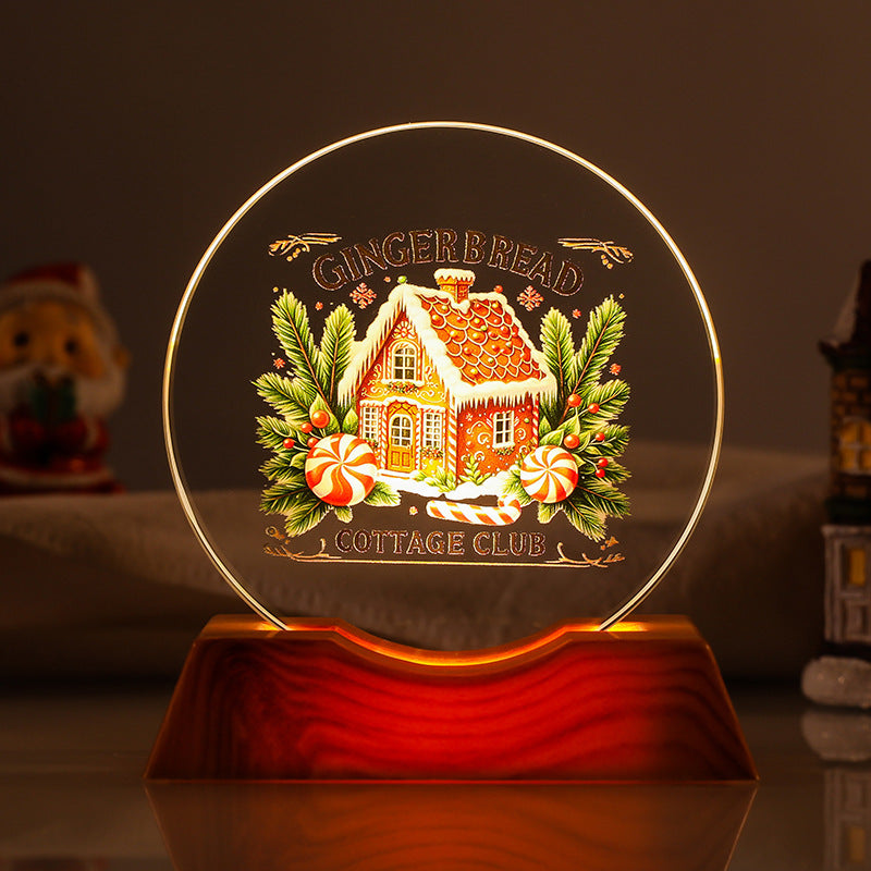 Crystal Holiday Decorative Gift + Small Light-Up Base Night Light