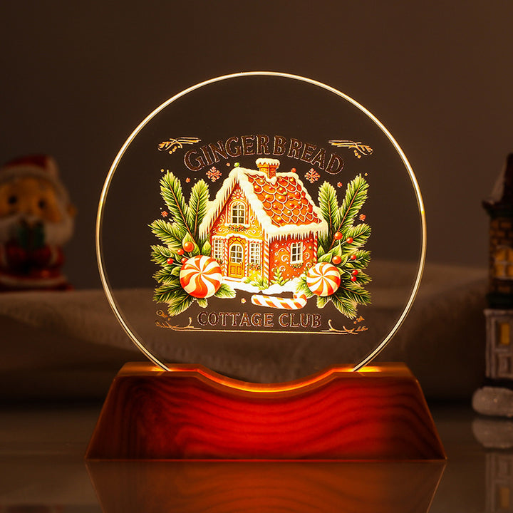 Crystal Holiday Decorative Gift + Small Light-Up Base Night Light