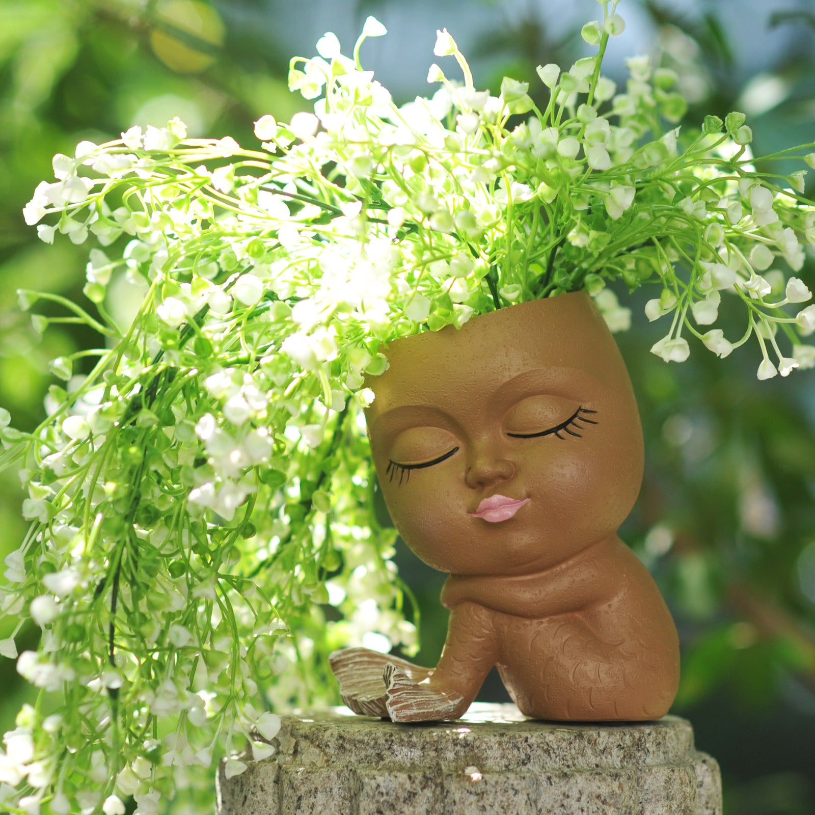 Cute Mermaid Flower Pot Ornament