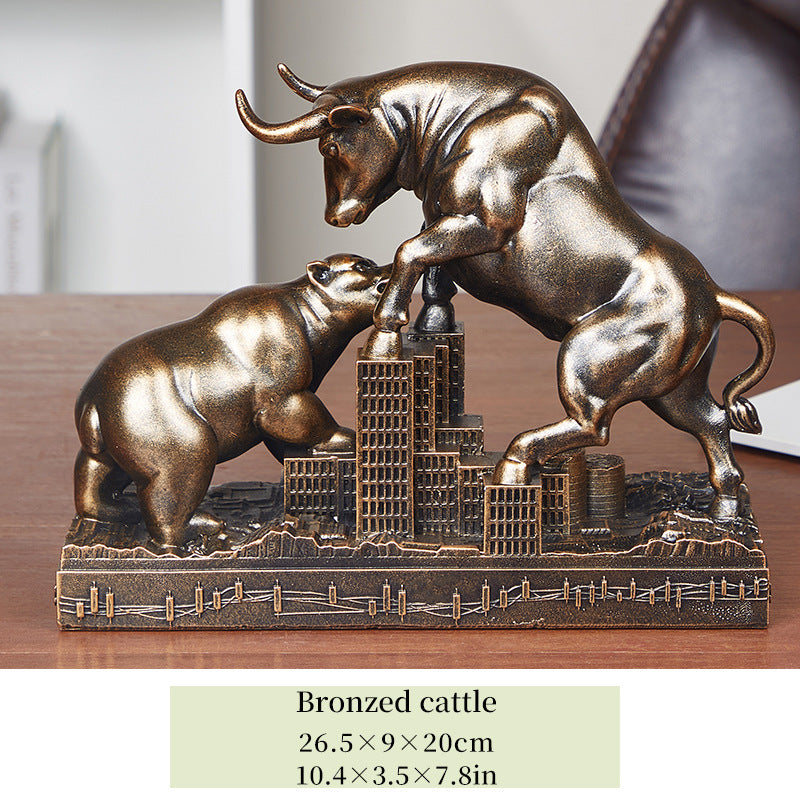 Best-Selling Resin Ornament: The Beauty of the Bull-Bear Battle