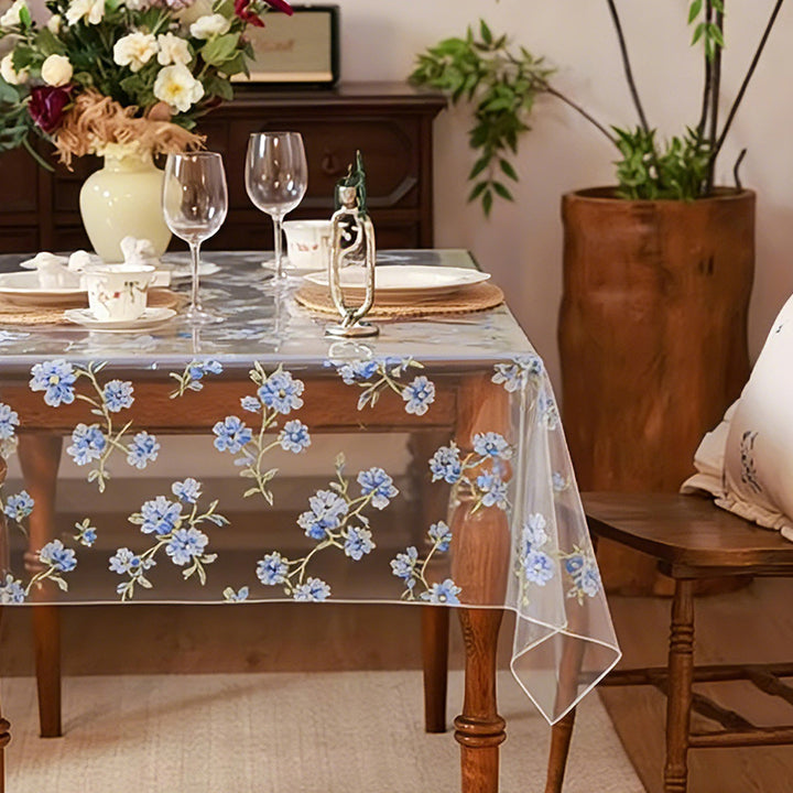 Luxury Transparent Floral Table Protector