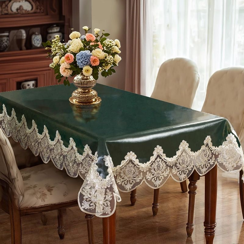 New waterproof, oil-resistant, and heat-resistant leather tablecloth
