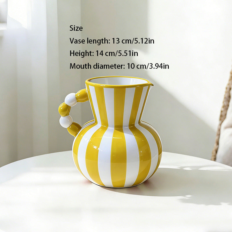 New Nordic-style retro striped ceramic vase