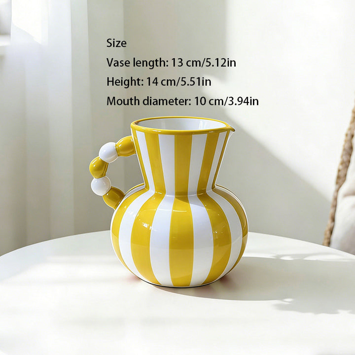 New Nordic-style retro striped ceramic vase