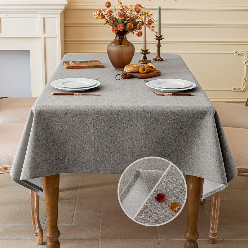 Triple-Protection Solid-Color Cotton-Linen Tablecloth