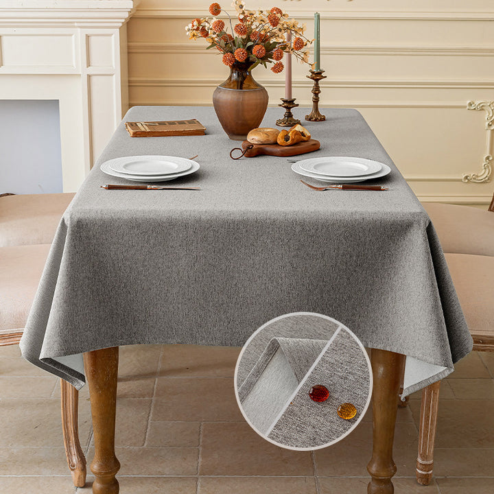 Triple-Protection Solid-Color Cotton-Linen Tablecloth