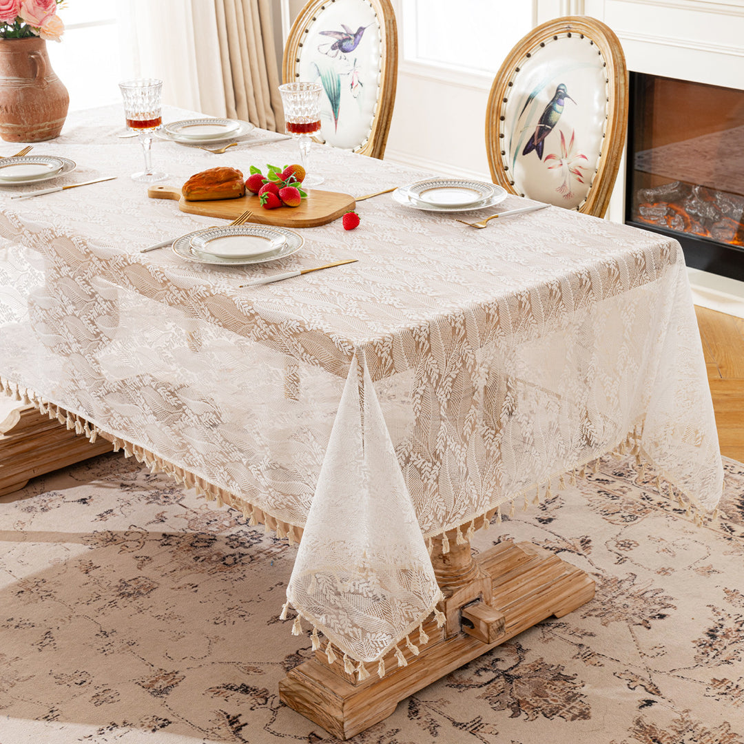Affordable Luxury French Rose Lace Tablecloth