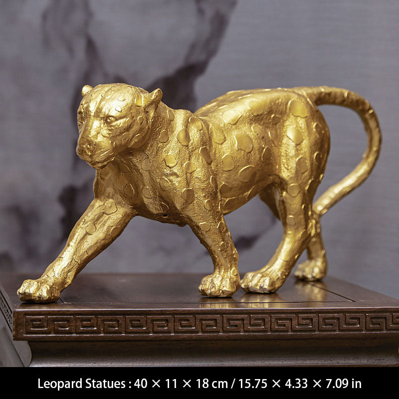 Power & Elegance Collection – Golden Tiger & Leopard Statues