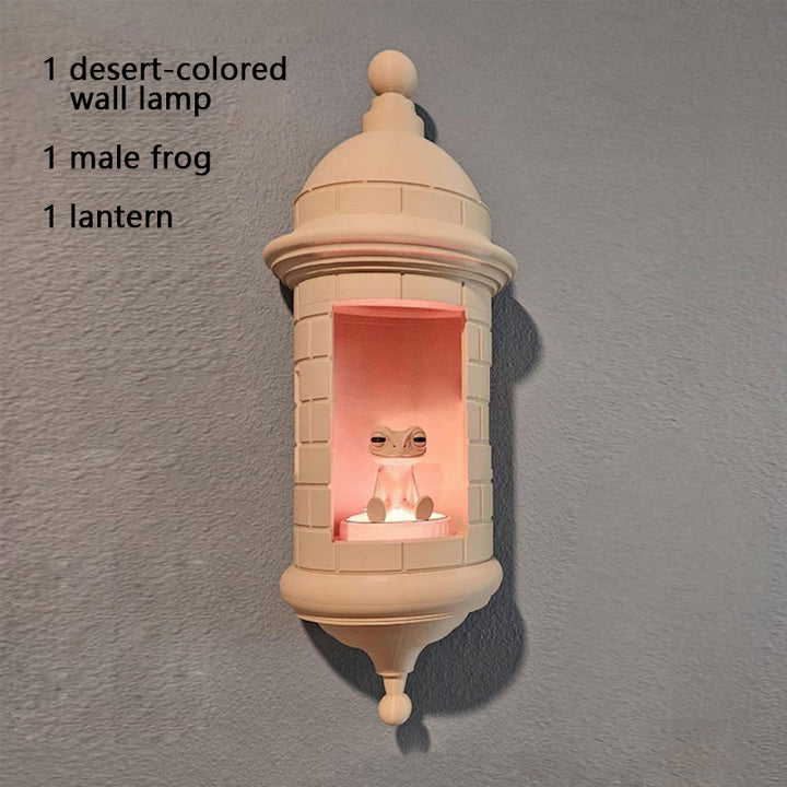 3D Desert-Colored Frog-Shaped Wall Lamp Set