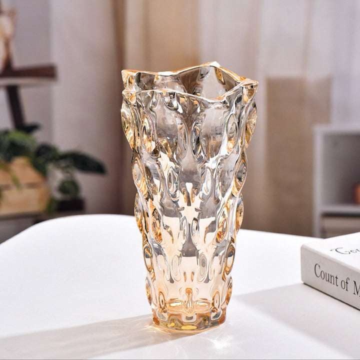 Creative wavy-pattern crystal vase