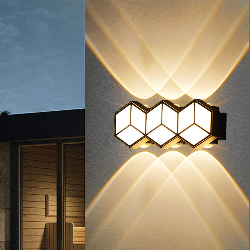 Waterproof aluminum cube LED wall light