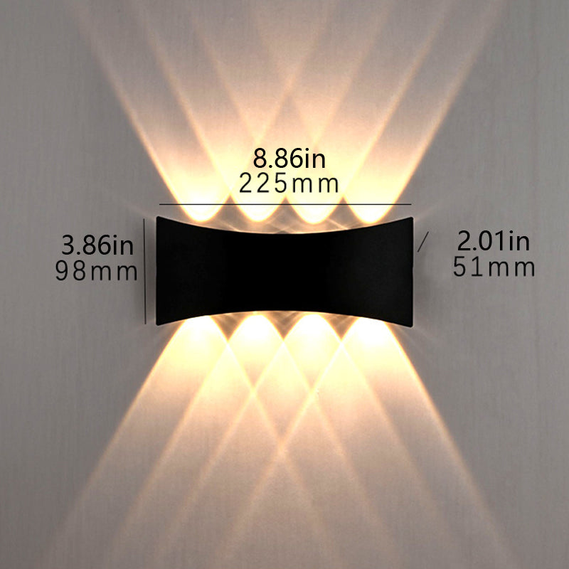 Waterproof dual-head outdoor wall light with plastic housing