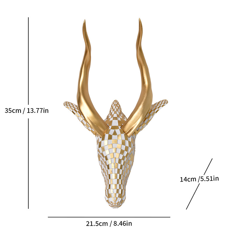 High-end resin mosaic antelope head wall decoration