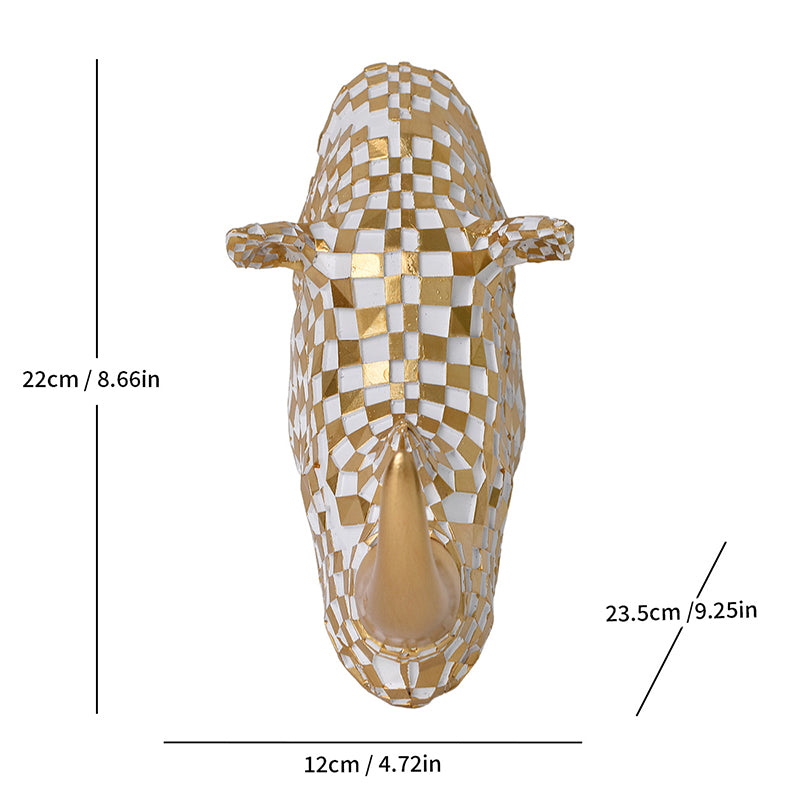 High-end resin mosaic rhino head wall mount