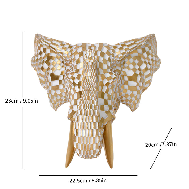 High-end resin mosaic elephant head wall mount