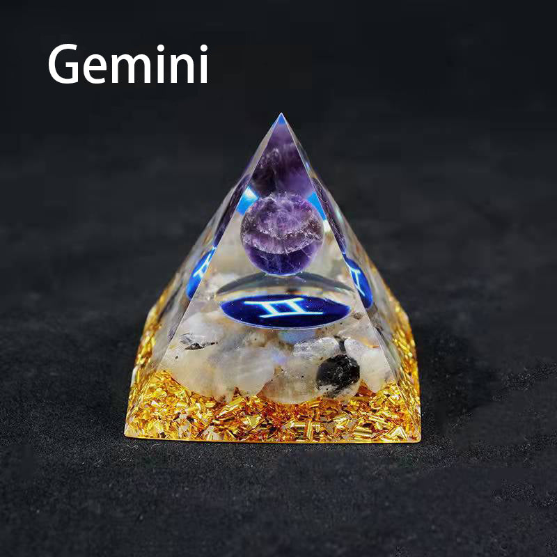 12 Zodiac Sign Resin Crystal Pyramid – Gift for Kids