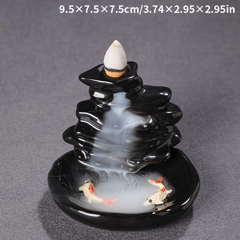 Ceramic Backflow Incense Burner Ornament