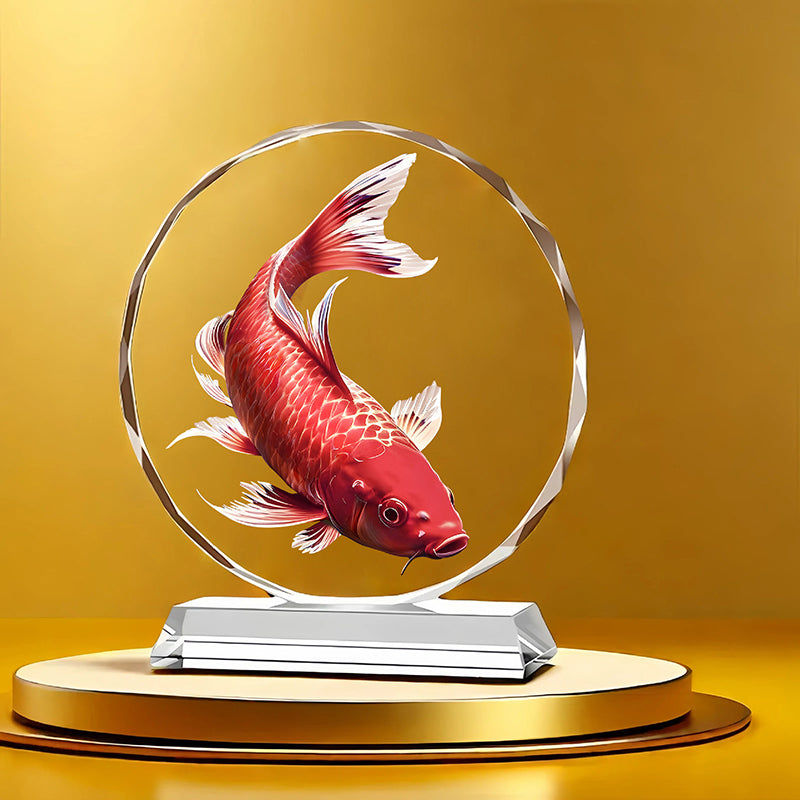 High-End Crystal Fish Desktop Ornament